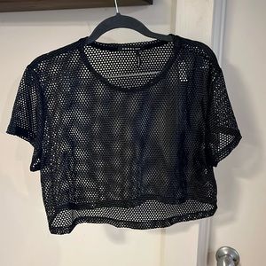 KORAL cropped mesh T